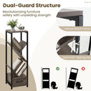 4 Tier Floor Tree Bookshelf with Drawer and Metal Frame-Gray by LJGDeals