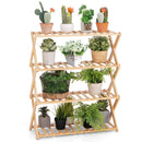 4-Tier Foldable Bamboo Shoe Rack with Slatted Shelves-Natural by LJGDeals