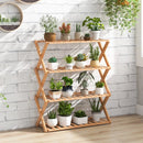 4-Tier Foldable Bamboo Shoe Rack with Slatted Shelves-Natural by LJGDeals