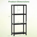 4-Tier Heavy-Duty Plastic Storage Shelves Freestanding Garage Shelving Unit by LJGDeals