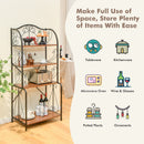 4-Tier Industrial Kitchen Baker's Rack with Open Shelves and X-Bar