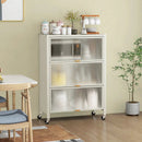 4-Tier Kitchen Bakers Rack with Flip Doors-White by LJGDeals