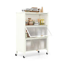 4-Tier Kitchen Bakers Rack with Flip Doors-White by LJGDeals