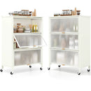 4-Tier Kitchen Bakers Rack with Flip Doors-White by LJGDeals