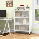 4-Tier Kitchen Bakers Rack with Flip Doors-White by LJGDeals
