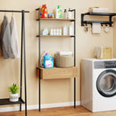 4-Tier Ladder Bookshelf with Drawer and Metal Frame by LJGDeals