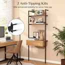 4-Tier Ladder Bookshelf with Drawer and Metal Frame by LJGDeals