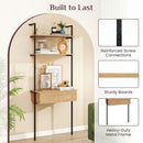 4-Tier Ladder Bookshelf with Drawer and Metal Frame by LJGDeals