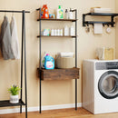 4-Tier Ladder Bookshelf with Drawer and Metal Frame by LJGDeals