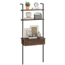 4-Tier Ladder Bookshelf with Drawer and Metal Frame by LJGDeals