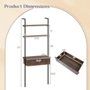 4-Tier Ladder Bookshelf with Drawer and Metal Frame by LJGDeals