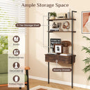 4-Tier Ladder Bookshelf with Drawer and Metal Frame by LJGDeals
