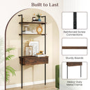 4-Tier Ladder Bookshelf with Drawer and Metal Frame by LJGDeals