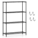 4-Tier Metal Storage Shelving Unit with V-Shaped Wire Rack and 1000 LBS Capacity-Black by LJGDeals