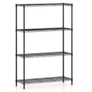 4-Tier Metal Storage Shelving Unit with V-Shaped Wire Rack and 1000 LBS Capacity-Black by LJGDeals