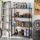 4-Tier Metal Storage Shelving Unit with V-Shaped Wire Rack and 1000 LBS Capacity-Black by LJGDeals