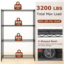 4-Tier Metal Storage Shelving Unit with V-Shaped Wire Rack-Black by LJGDeals