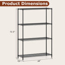 4-Tier Metal Storage Shelving Unit with V-Shaped Wire Rack-Black by LJGDeals