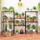 4-Tier Metal Storage Shelving Unit Set of 2 with V-Shaped Wire Rack-Black by LJGDeals