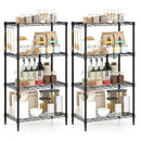 4-Tier Metal Storage Shelving Unit Set of 2 with V-Shaped Wire Rack-Black by LJGDeals