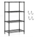 4-Tier Metal Storage Shelving Unit Set of 2 with V-Shaped Wire Rack-Black