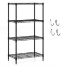 4-Tier Metal Storage Shelving Unit Set of 2 with V-Shaped Wire Rack-Black by LJGDeals