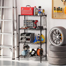 4-Tier Metal Storage Shelving Unit Set of 2 with V-Shaped Wire Rack-Black