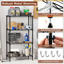 4-Tier Metal Storage Shelving Unit Set of 2 with V-Shaped Wire Rack-Black by LJGDeals