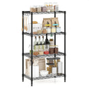 4-Tier Metal Storage Shelving Unit with V-Shaped Wire Rack and 600 LBS Capacity-Black by LJGDeals