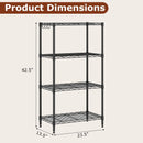 4-Tier Metal Storage Shelving Unit with V-Shaped Wire Rack and 600 LBS Capacity-Black by LJGDeals