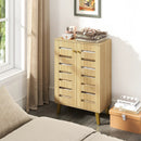 4-Tier Modern Freestanding Wooden Shoe Cabinet with Doors and Removable Shelves-Oak by LJGDeals