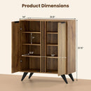 4-Tier Shoe Cabinet with 2 Doors - Natural Wood Finish by DirectDeals
