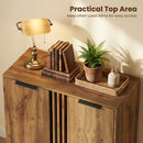 4-Tier Shoe Cabinet with 2 Doors - Natural Wood Finish by LJGDeals