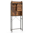 4-Tier Multifunctional Toilet Sorage Cabinet with Adjustable Shelf and Sliding Barn Door by LJGDeals
