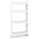 4-Tier Multifunctional Slim Storage Trolley with Detachable Trays-White by LJGDeals