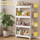 4-Tier Multifunctional Slim Storage Trolley with Detachable Trays-White by LJGDeals