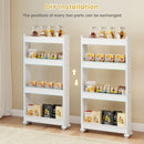 4-Tier Multifunctional Slim Storage Trolley with Detachable Trays-White by LJGDeals