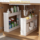 4-Tier Multifunctional Slim Storage Trolley with Detachable Trays-White by LJGDeals