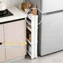 4-Tier Multifunctional Slim Storage Trolley with Detachable Trays-White by LJGDeals