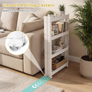 4-Tier Multifunctional Slim Storage Trolley with Detachable Trays-White by LJGDeals