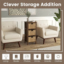 3/4-Tier Nightstand with 2 Seagrass Baskets Narrow X-Design-3 by LJGDeals