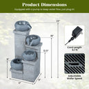 4-Tier Outdoor Water Fountain Cascading Bowl Waterfall Fountain with LED Lights by DirectDeals
