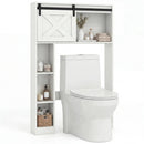 4-Tier Over The Toilet Storage Cabinet with Sliding Barn Door and Storage Shelves by LJGDeals