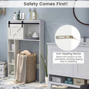 4-Tier Over The Toilet Storage Cabinet with Sliding Barn Door and Storage Shelves by LJGDeals