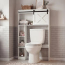 4-Tier Over The Toilet Storage Cabinet with Sliding Barn Door and Storage Shelves by LJGDeals