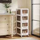 Rolling Storage Cart with Drawers and Lockable Wheels by LJGDeals