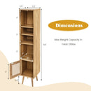 4 Tiers Rattan Storage Cabinet with Slim Design by LJGDeals