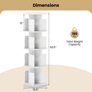 4-Tier Rotating Bookshelf 360¬∞ Display Rack with Dividers and Anti-falling Baffles