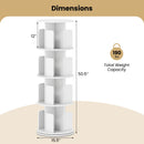 4-Tier Rotating Bookshelf 360¬∞ Display Rack with Dividers and Anti-falling Baffles by LJGDeals