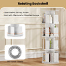 4-Tier Rotating Bookshelf 360¬∞ Display Rack with Dividers and Anti-falling Baffles